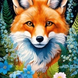 Puzzle Fox in Flowers 1000 Pieces
