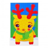 DIY Colorful Mosaic Festive Merry Reindeer
