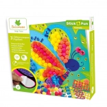 Stick & Fun versieren met pompons Vlindertjes