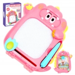 WOOPIE magnetic drawing board 2-in-1 with magic slate and flipper game – pink