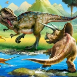 Puzzle Tyrannosaurus vs Triceratops 70 pieces