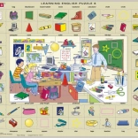 Larsen Puzzle English for Children: At School, 70 Pieces