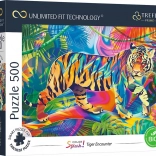 Puzzle TREFL UFT Color Splash: Encounter with a Tiger 500 pieces