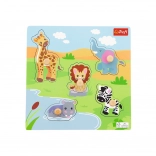 Houten mini-puzzel Safari – 5 stukjes