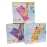 Opblaasbaar waterluchtbed 229 × 86 cm met golfstructuur en kussen