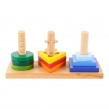 Houten educatieve vormenpuzzel Bigjigs Toys – stap en draai