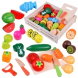 Wooden Fruit and Vegetable Cutting Set for Children