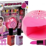 Nail Set with Polishes, Dryer, and Stickers for Kids