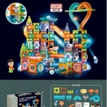 Magnetic construction set, 202 pieces