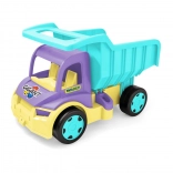 Plastic tilting dump truck purple-turquoise WADER Gigant 55 cm