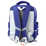 Children's school backpack with dinosaur patches, navy blue