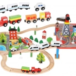 Lesena vlakovna proga z baterijskimi vlaki