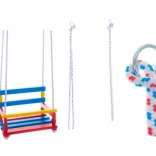 Kleurrijke houten schommel 38 × 30 cm, draagvermogen 80 kg