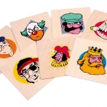 Wooden Birthday Plates Happy Faces SMALL FOOT, set of 7 pcs