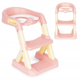 Children's toilet seat with steps pink ECOTOYS