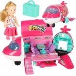 Doll Play Airplane 2-in-1 with Accessories Pink