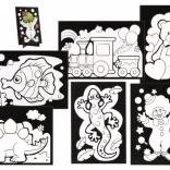 Image à gratter 6 pièces en couleur + 6 supports dans une boîte 19x22x6,5 cm