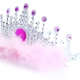 Tiara with pink feathers for princesses