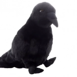 Plüss holló hanggal, 25 cm, környezetbarát