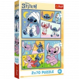 Puzzle 2x70 - Disney Lilo and Stitch - No Boredom with Stitch