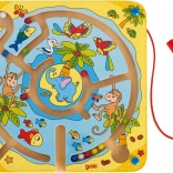 Goki Magnetic Wooden Maze Island for Kids