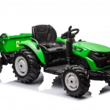 24V Battery-Powered Tractor with Trailer, Light Green