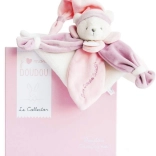 Doudou poklon set – ružičasti plišani mazilac medo 24 cm