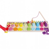 Set éducatif en bois 4-en-1 avec chiffres, formes et pêche magnétique