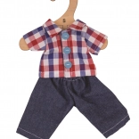 Bigjigs Toys checkered shirt and jeans for doll