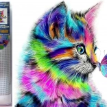 peinture diamant chaton avec papillon 30 × 40 cm