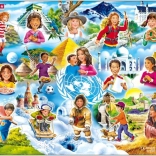 LARSEN puzzle Children of the World 15 pieces