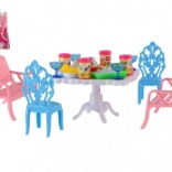 Dining furniture set for dolls with accessories