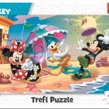 Trefl Puzzle Mickey and Minnie – Beach Fun, 15 Pieces
