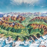 Heye Puzzle Map Art: Mountain World in the Alps 2000 Pieces