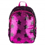 Iskolai hátizsák flitterekkel és csillagmintával