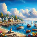 Puzzle Harbor full of sailboats 260 pieces