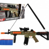 Kids' foam dart submachine gun with lights, sounds and vibrations – 60 cm, 12 darts