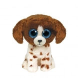Peluche Ty Beanie Boos chien Muddles, brun et blanc, 15 cm