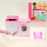 Glorie laundry set for dolls with washing machine, dryer and ironing board