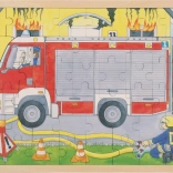Layered wooden puzzle Firefighters at work 59 pieces GOKI