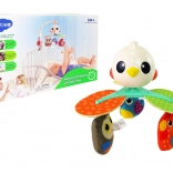 Musical mobile for crib and stroller with colorful birds