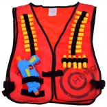 Kids' tactical vest with foam darts and pistol compatible with NERF – Red