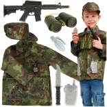 Camouflagekostume til børn med militærudstyr, 3-8 år
