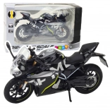 Metal sports motorcycle 1:12 with lights and sounds – black