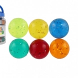 Színes gumilabda csillámokkal