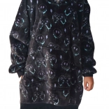 Warm hoodie blanket with hood for kids with gaming print