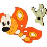 Magnétique décoratif en bois papillon