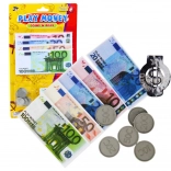 Toy Set Euro Money Banknotes and Coins