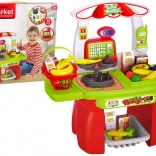 Kids’ Supermarket – shopping basket, cash register, scale and groceries (13-piece set)