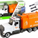 Camion poubelle à visser avec accessoires, orange